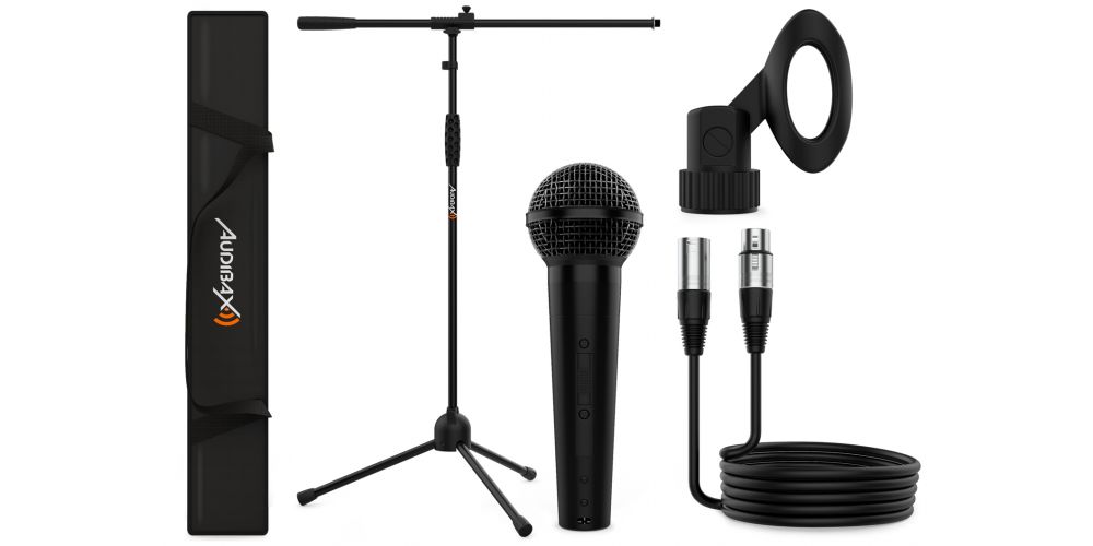 Audibax Kit Micrófono + Soporte + Pinza + Cable 6m + Bolsa