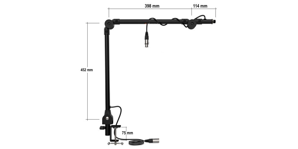 Audibax MTS-20 Soporte Sobremesa Micrófono Estudio Brazo Articulado Precableado-gallery-7