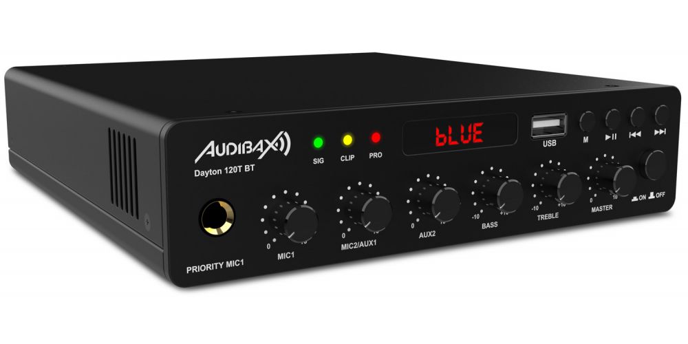 Audibax Dayton 120T BT Amplificador Línea 100V 120W con USB y Bluetooth