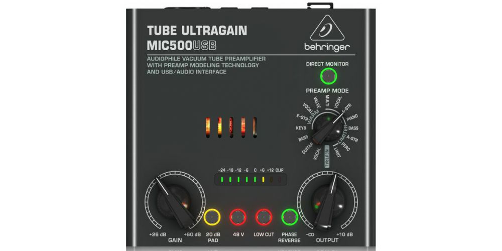 BEHRINGER MIC500USB Previo Micrófono e Interfaz USB Audio