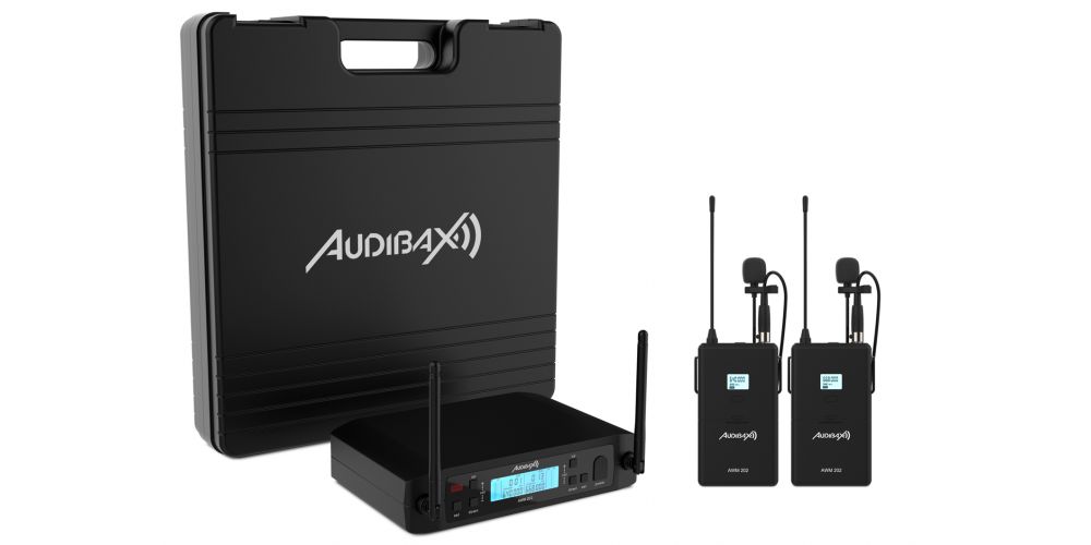Audibax AWM 202 Sistema Inalámbrico Micrófono Lavalier de 2 Canales UHF-gallery-0