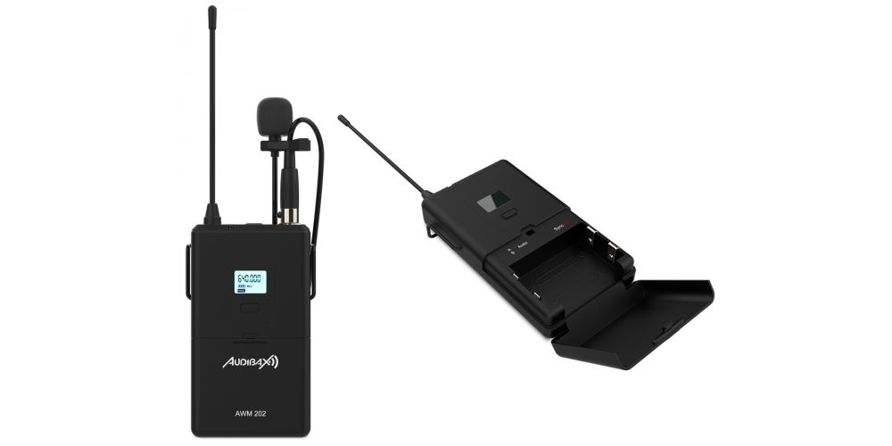 Audibax AWM 202 Sistema Inalámbrico Micrófono Lavalier de 2 Canales UHF-gallery-1