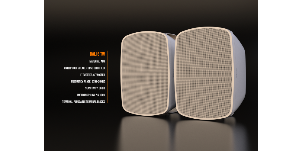 Audibax Pro Bali 6 TW Altavoz Pasivo de Exterior de Montaje en Pared (Pareja) IP65-gallery-5