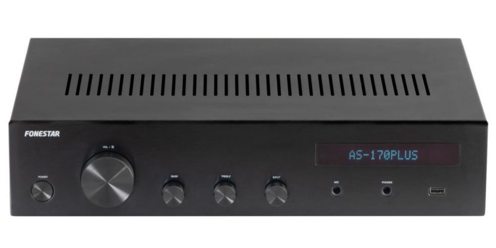 Fonestar AS-170PLUS Amplificador Estéreo HiFi 80+80W RMS Bluetooth / USB / FM. Mic In-gallery-3