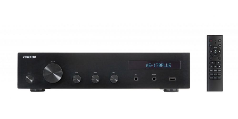 Fonestar AS-170PLUS Amplificador Estéreo HiFi 80+80W RMS Bluetooth / USB / FM. Mic In-gallery-0