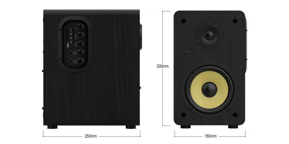 Wiibo Neo 100 V2 Black Altavoces Vintage Estanteria Bluetooth HiFi Activos 100w Pareja-gallery-8