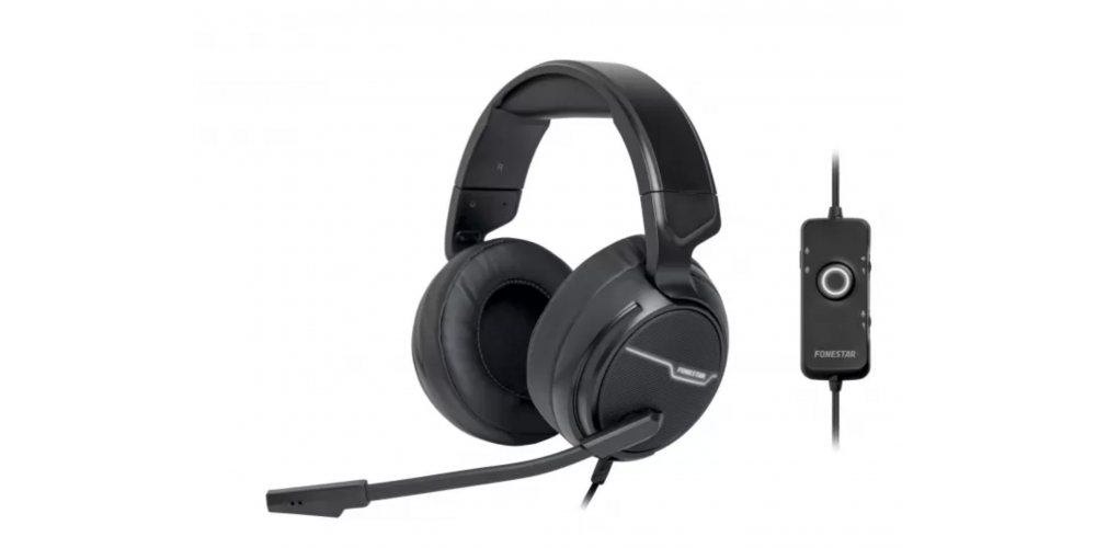 Fonestar WIN-U Auriculares Pc Cerrados Con Micrófono y Conexión USB Para Teletrabajo o Gaming