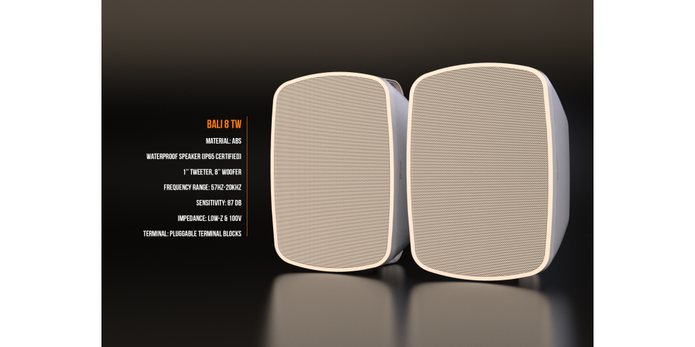 Audibax Pro Bali 8 TW Altavoz Pasivos Exterior de Montaje en Pared (Pareja) IP65-gallery-5