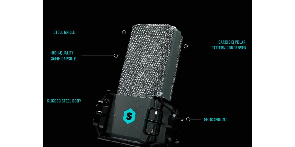 Stone M5 Silver Microfono De Condensador Grabación/Voces/Podcasting/Doblajes-gallery-5