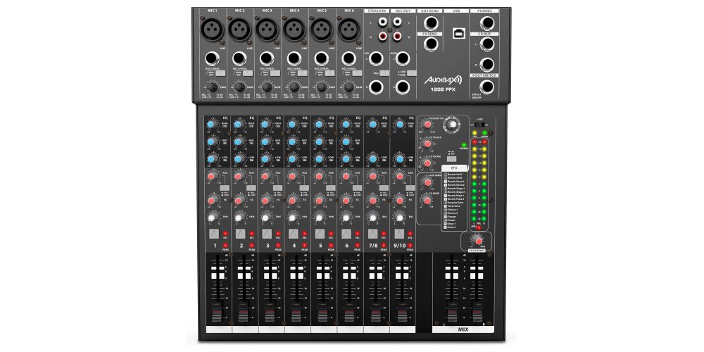Audibax 1202 FFX Mesa Mezclas 12 canales y USB