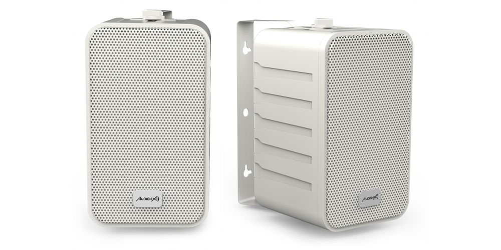 Audibax PR-42W Altavoces Estantería HiFi y Sonorización Blancos + Soportes Pared